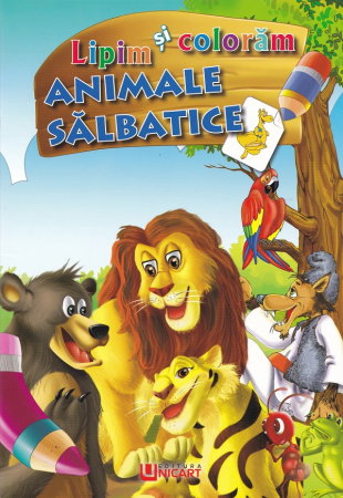 ARTICOLE COPII - Carte Colorat A4 Lipim si Coloram Animale Salbatice