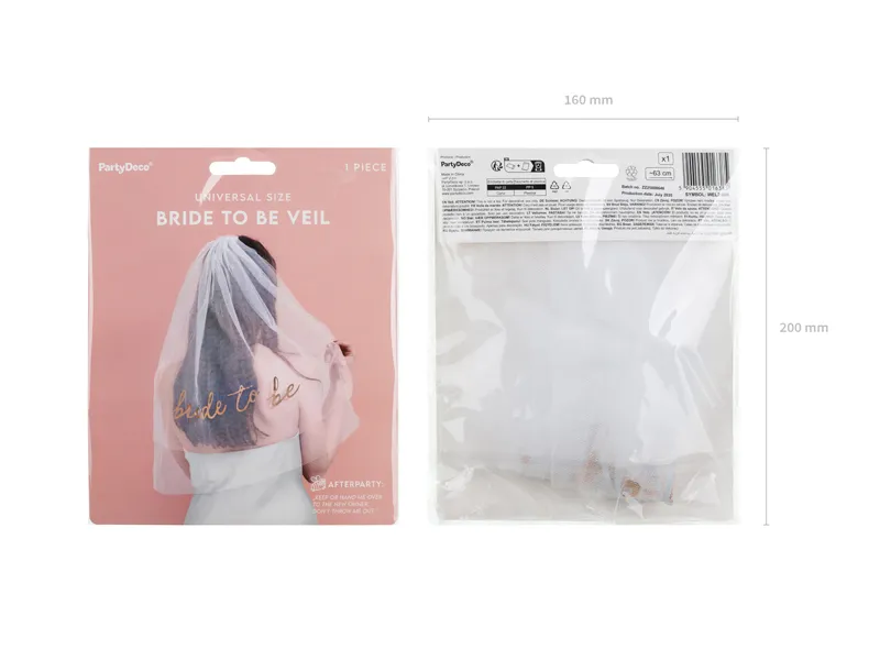 Voal Alb Mireasă "Bride to be" 63cm WEL2-008 [3]