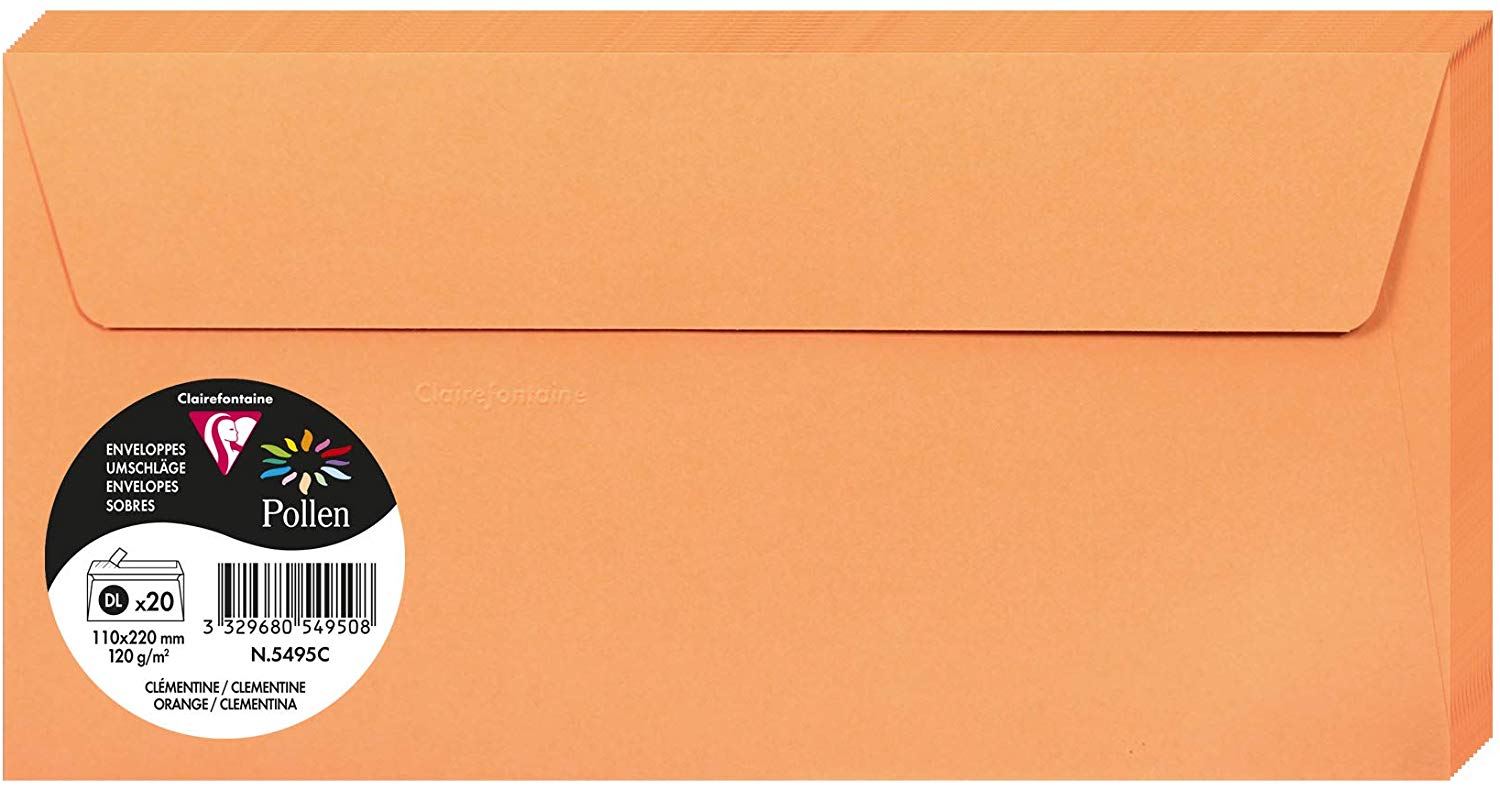 PLIC CLAIREFONTAINE DL 20/SET ORANGE 5495C