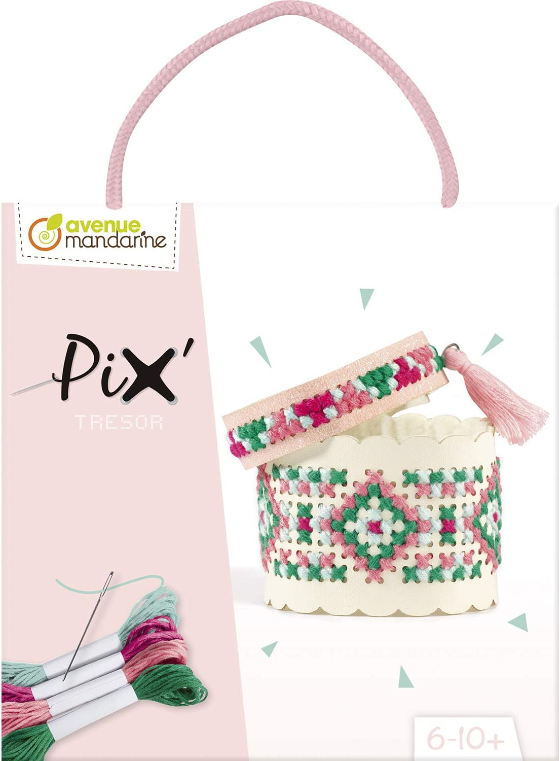 CF KIT CREATIV BRODERIE PIX' TRESOR BRATARI ROZ AVENUE MANDARINE KC128C