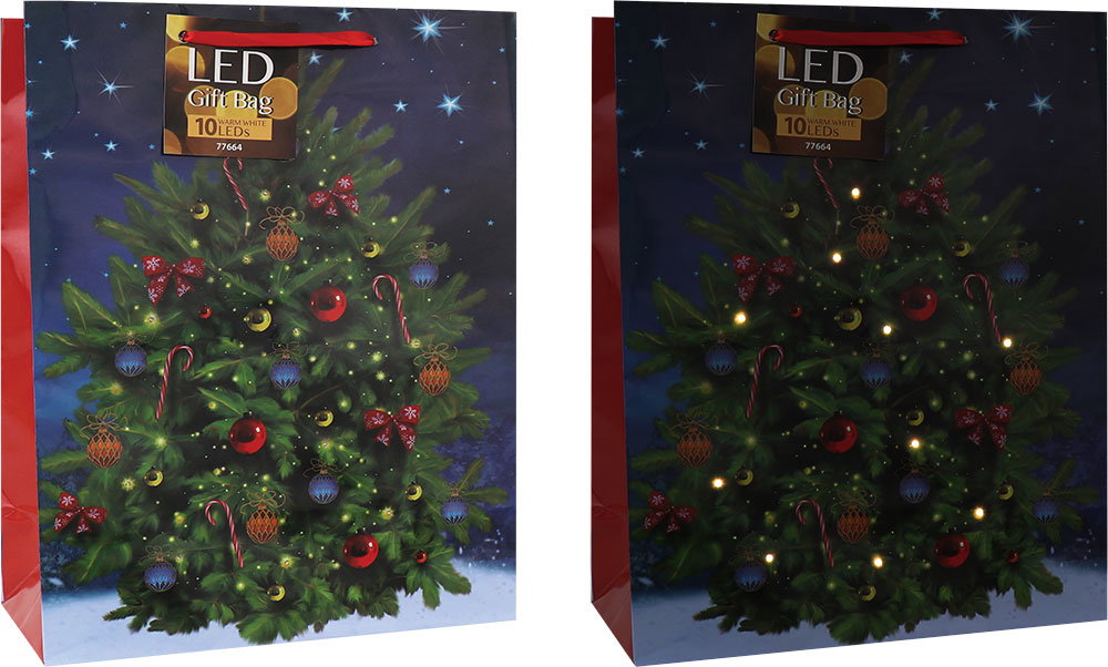 EU SACOSA CADOU CRACIUN CU LUMINITE LED 33*26*13CM 77664