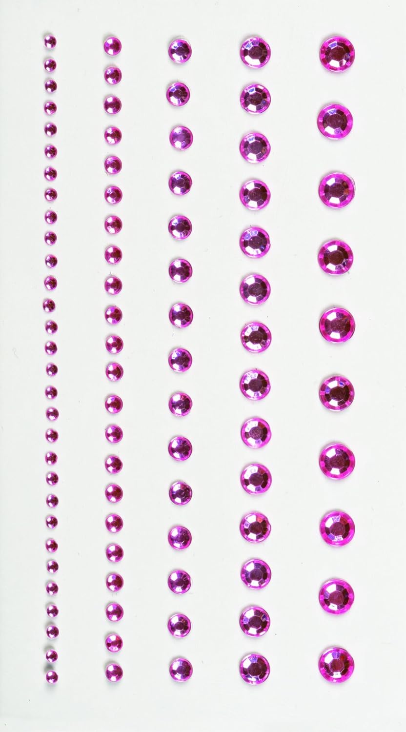 Heyda KP Sticker Decor 7.5x16.5cm Round Pink Stones 95pcs