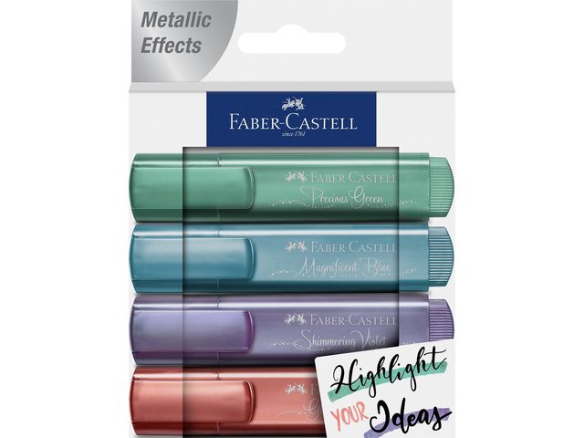 LEC TEXTMARKER FABER-CASTELL 4/SET METALIZAT FC154624