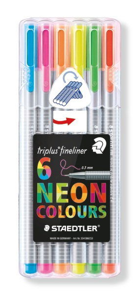 GRI FINELINER STAEDTLER TRIPLUS 6/SET 0.3 MM 334SB6CS3 NEON