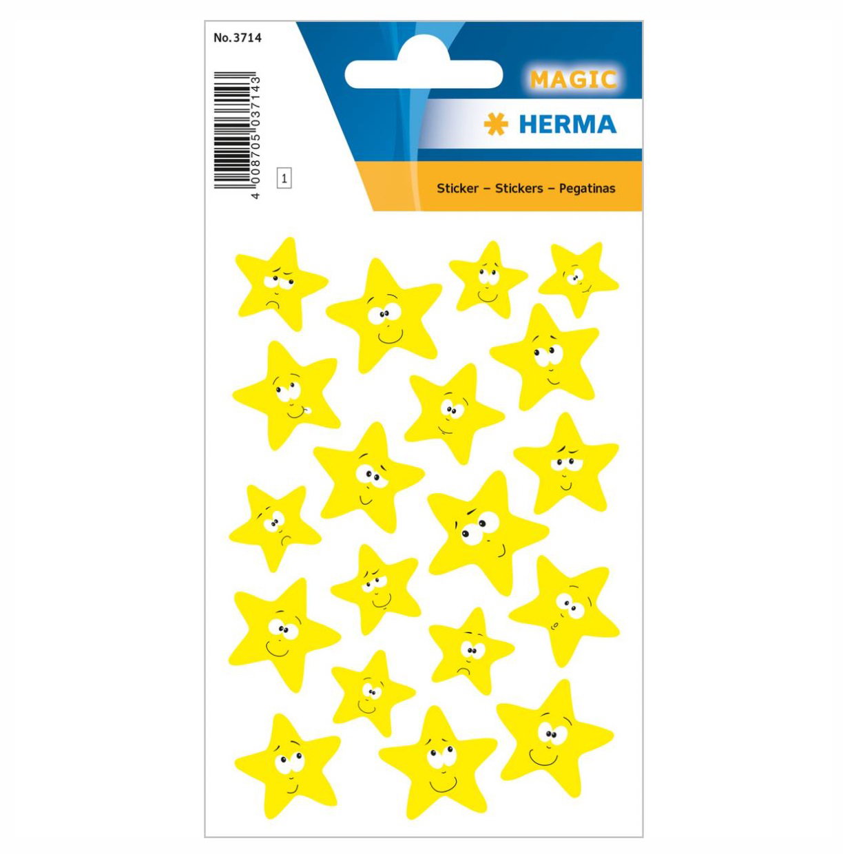 TOR STICK DECOR Stickers stars, luminous yellow HERMA 3714