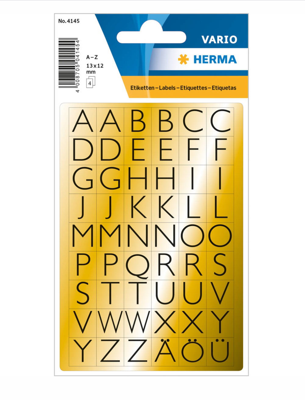 TOR STICKER LITERE A-Z NEGRE ,FOLIE AURIE H4145