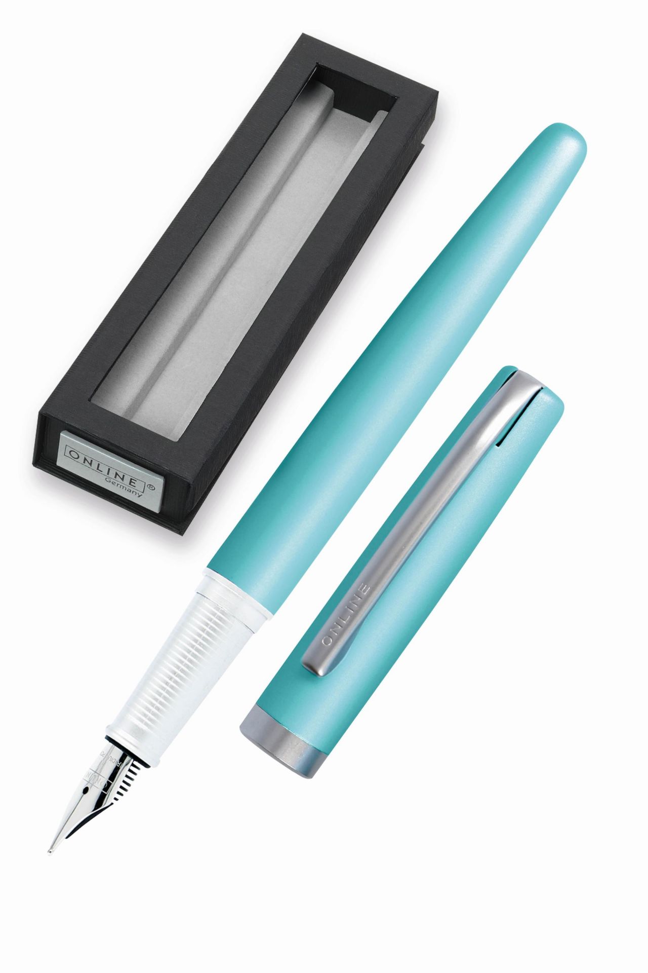 Online Pen Stilou Eleganza Satin Turquoise Fountain Pen