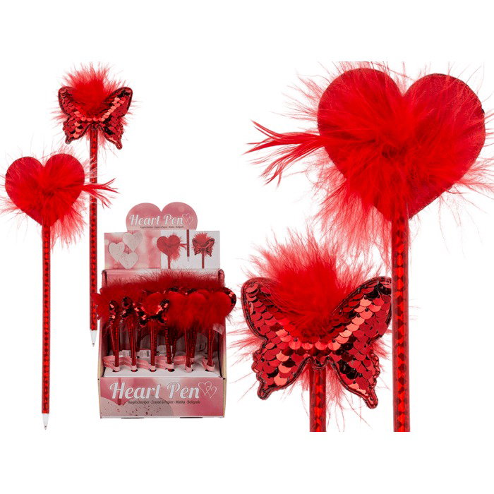 PIX CU PUF SI PAIETE 21CM INIMA/FLUTURE 230035