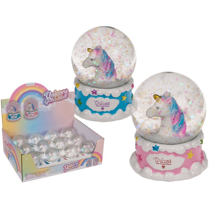 BLU GLOB DECORATIV GLITTER 6*4.5CM UNICORN 190361