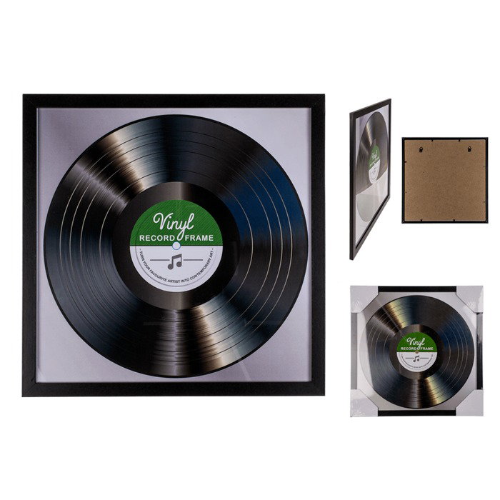 BLU RAMA PENTRU DISCURI DIN VINIL 34*34*1CM CU STICLA 94/2710