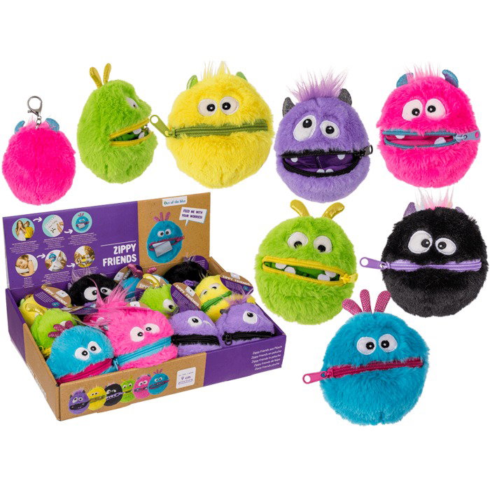BLU BRELOC ZIPPY FRIENDS 9CM MONSTRU PLUSH DIVERSE CULORI 61/6875