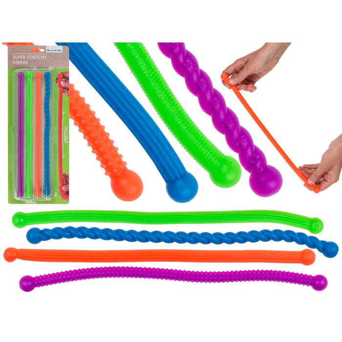 BLU CORDON ELASTIC ANTISTRESS 29*1.5*1.5CM 4/SET CULORI ASORTATE 12/0810