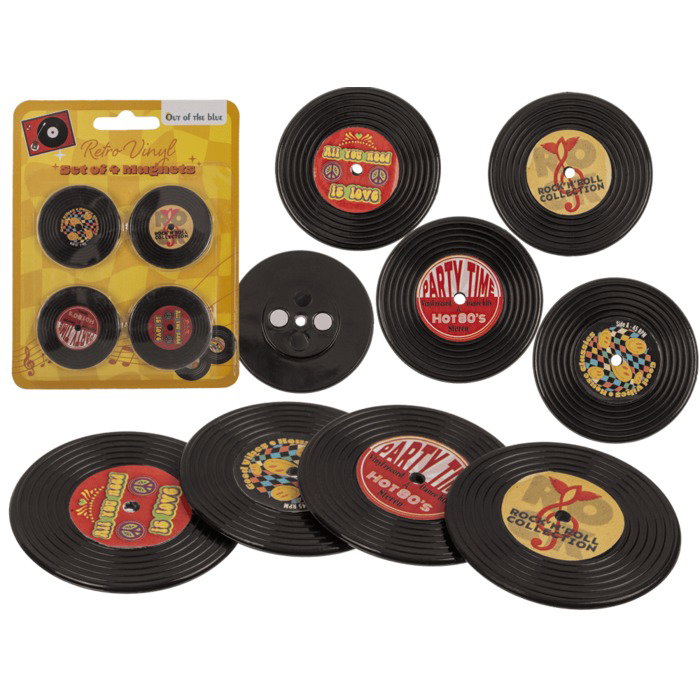 BLU MAGNET FRIGIDER VINIL RETRO 4.2*4.2CM 4/SET 33/5973