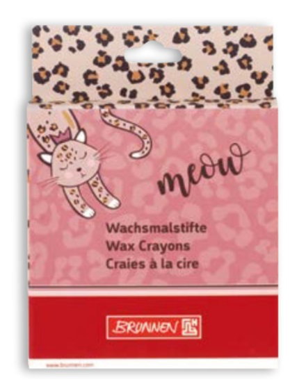 Brunnen Sweet Wild Cat Wax Crayons Set of 8