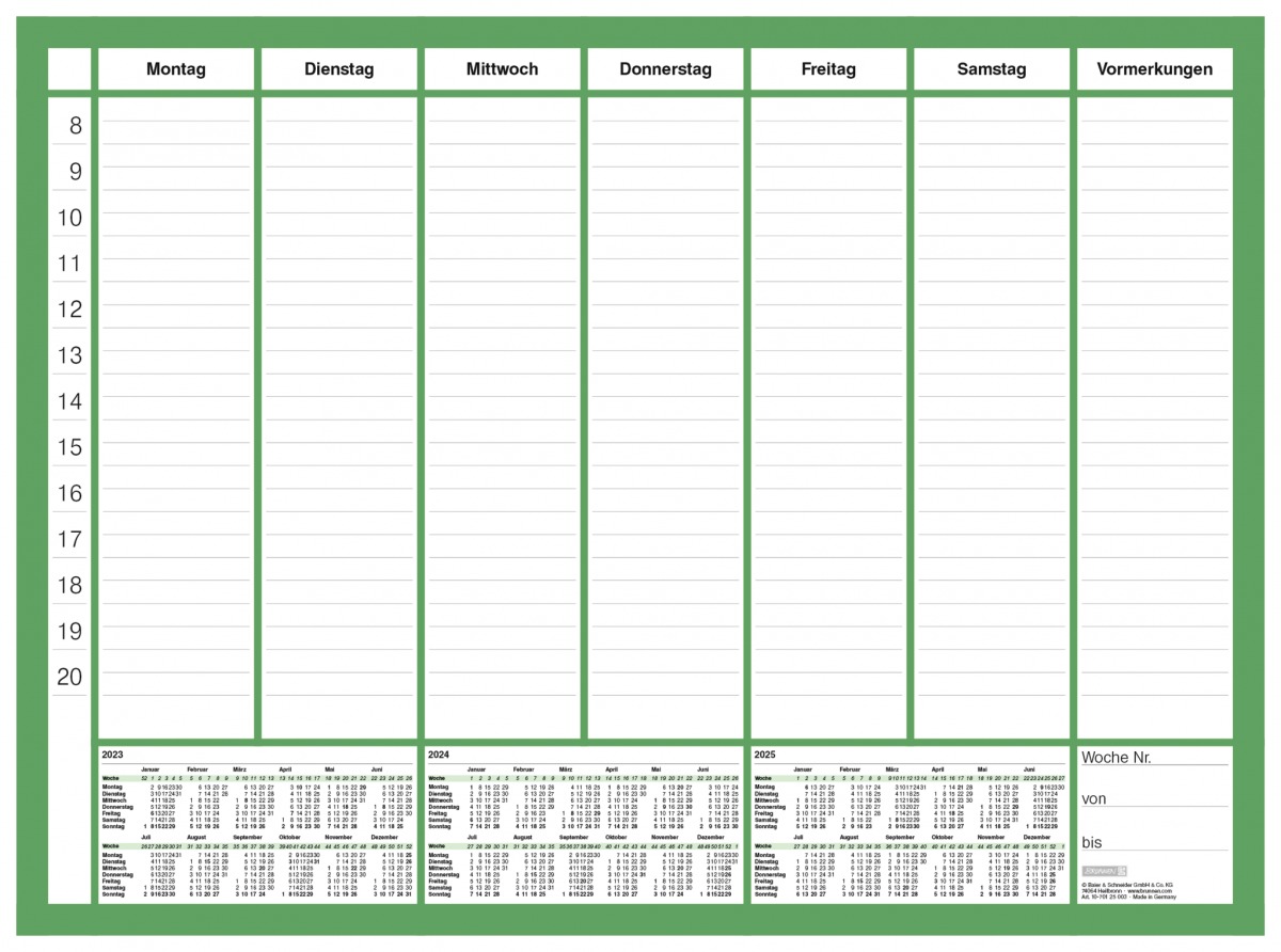 BR PLANNER BIROU SAPTAMANAL 50 FILE 59*42CM 70125004