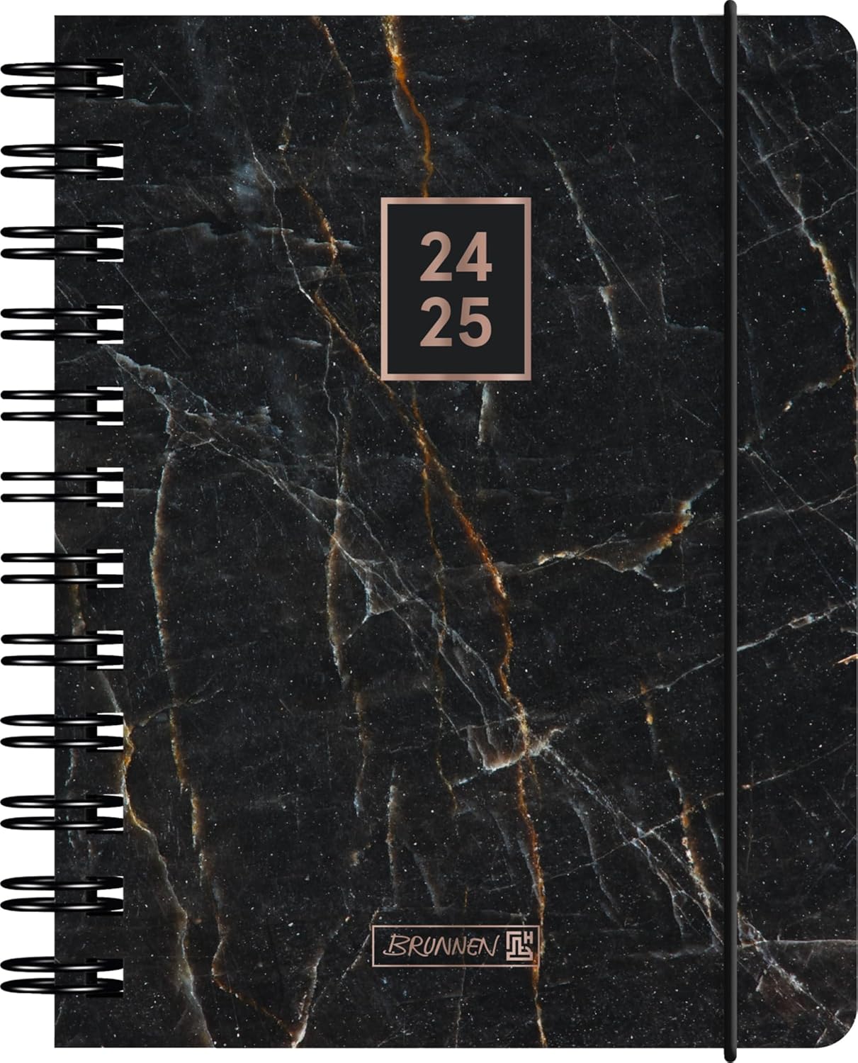 BR AGENDA SCOLARA SPIRA A6 PP DATATA ZILNIC 2024-2025 CU ELASTIC BLACK MARBLE 71755085/71855085