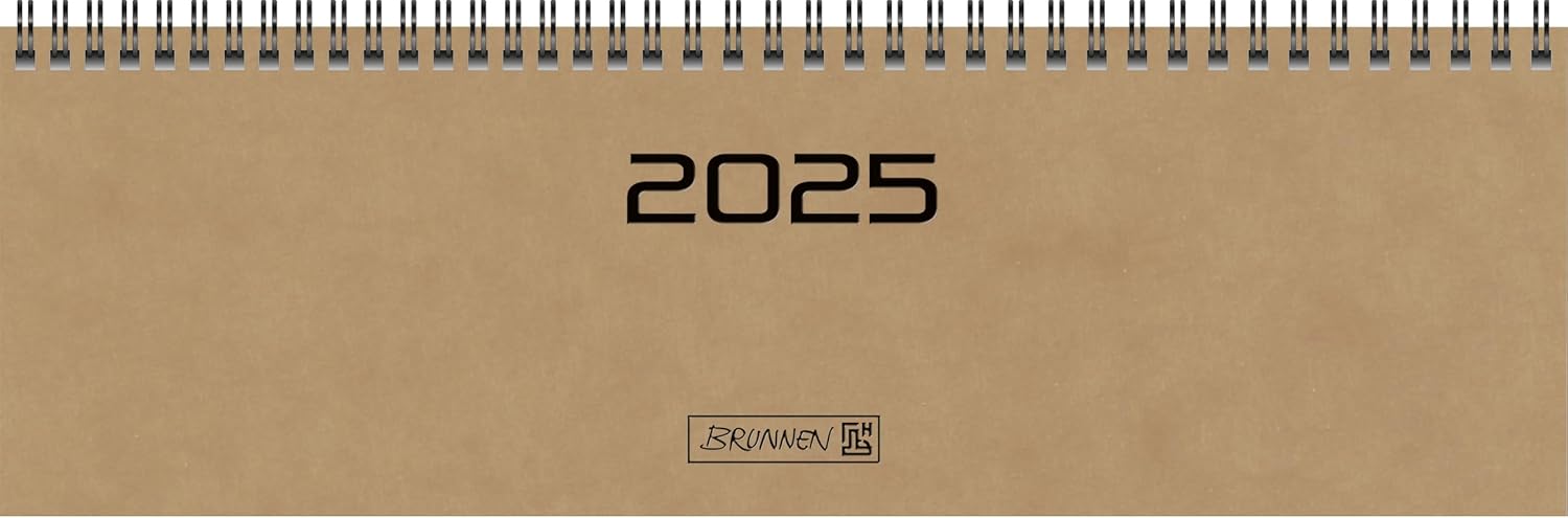 Brunnen Saptamanal Planner 2025 32.6x10.2cm Spiral Bound Brown 77702705