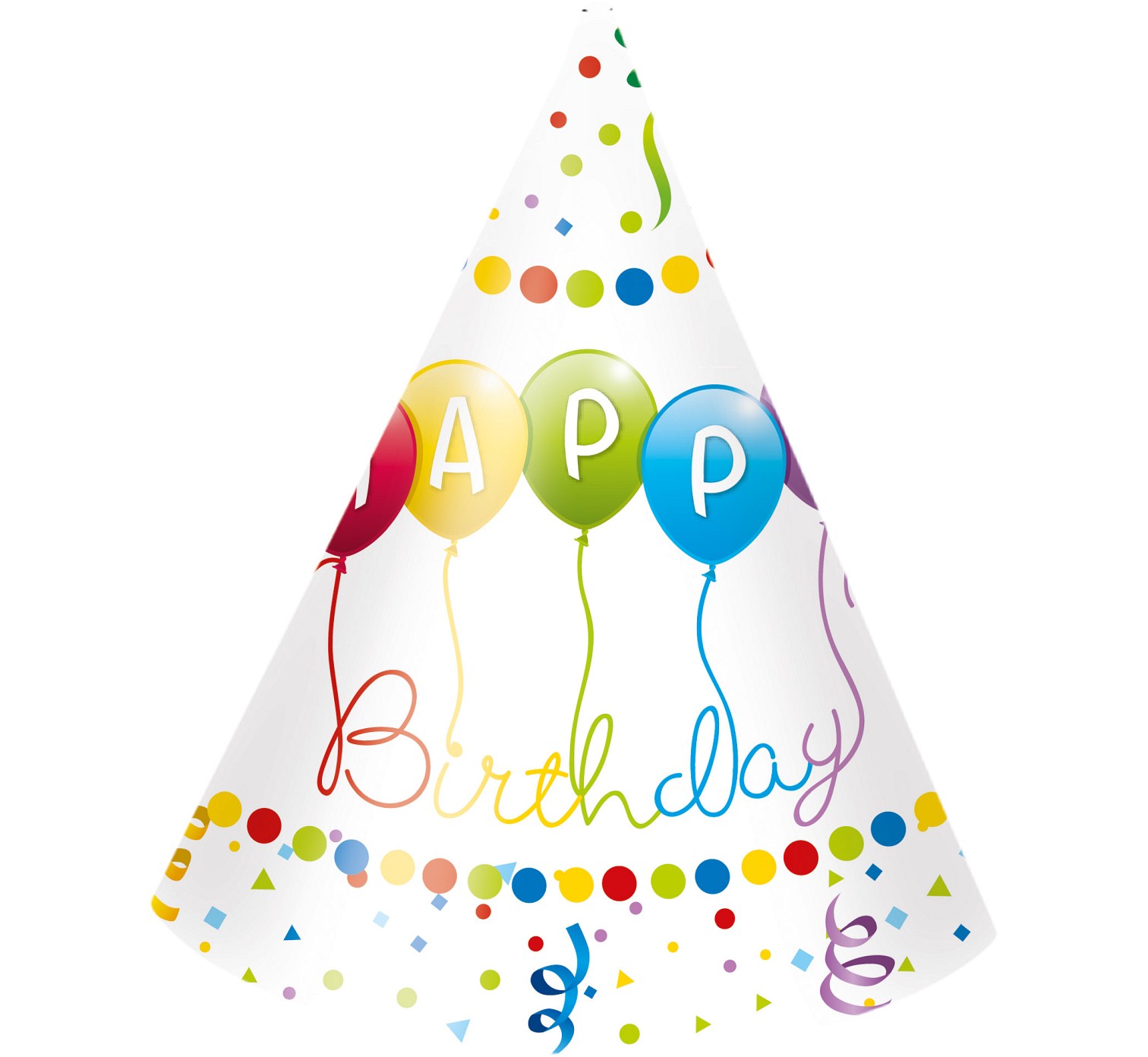Happy Birthday Streamers 17.5cm 6/set