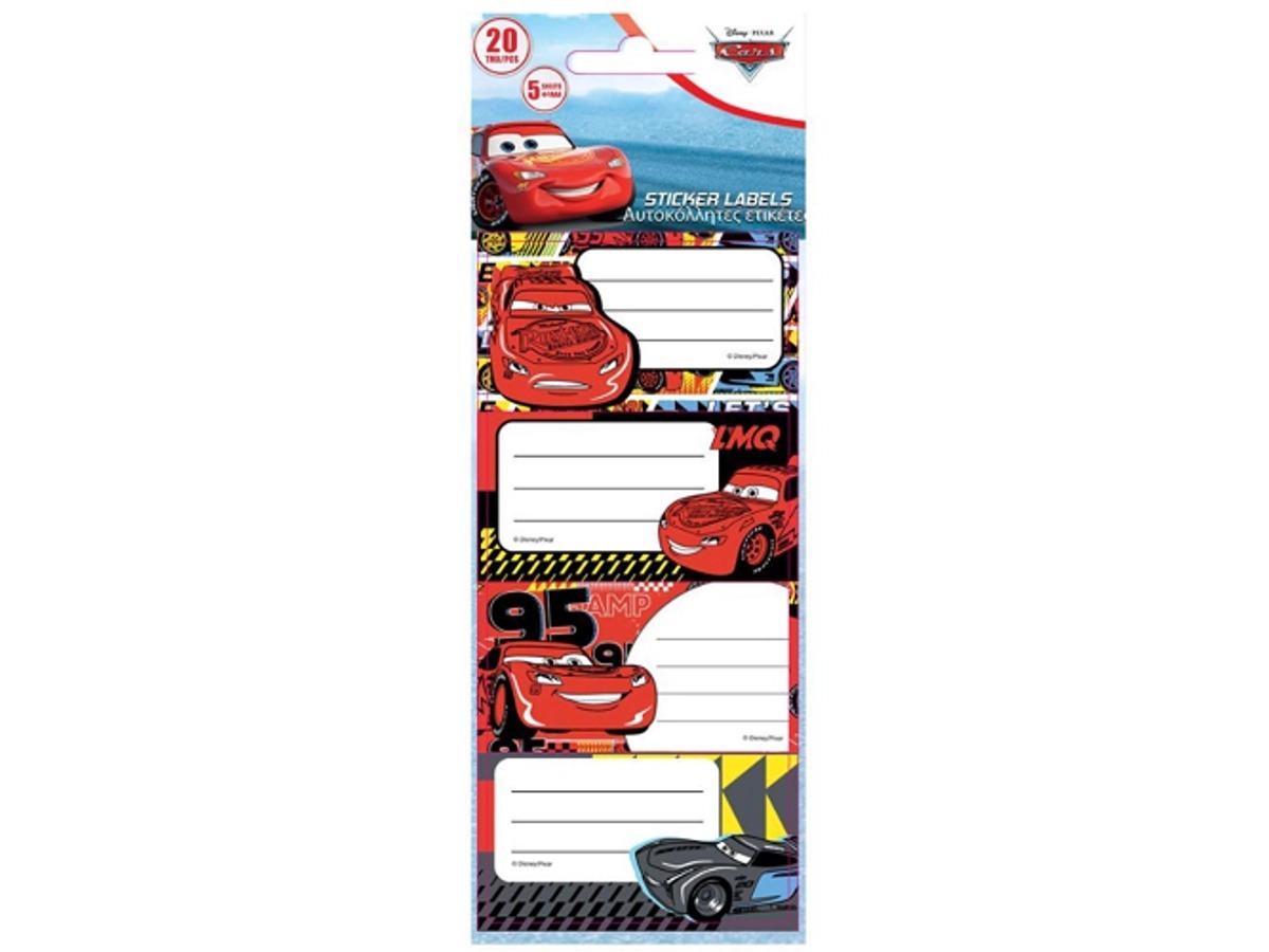 DIA ETICHETE SCOLARE AUTOADEZIVE 20/SET CARS 563896