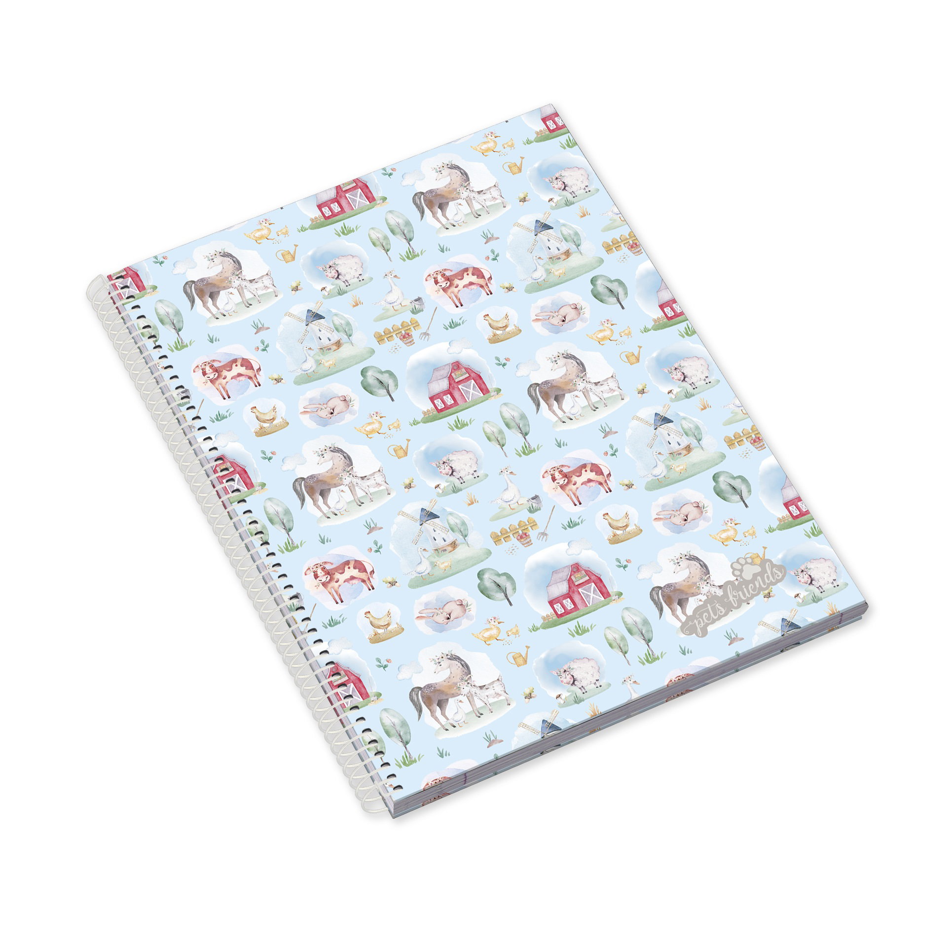 Caiet A4 120F Spira Pets Friends Hard Cover Blue