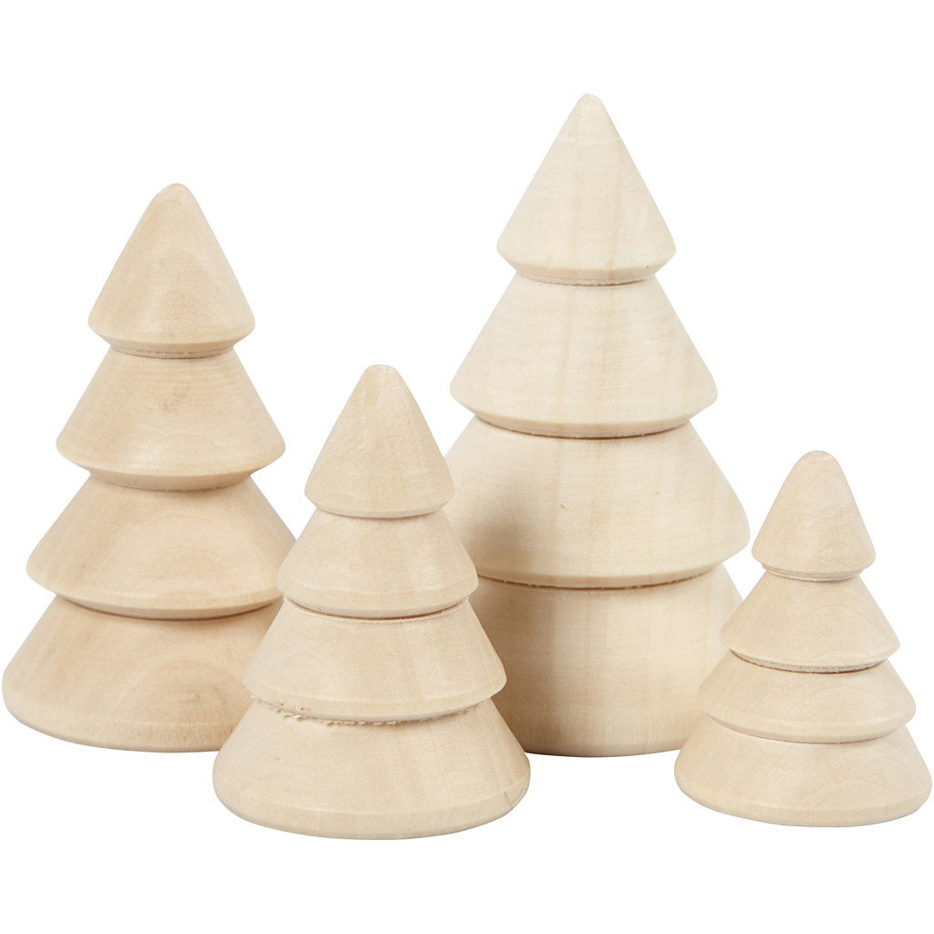 CC BRADUTI LEMN DECOR 4/SET 3.3*4.3*5.3*6.3CM - 2.3*3*3.2*4CM 56239