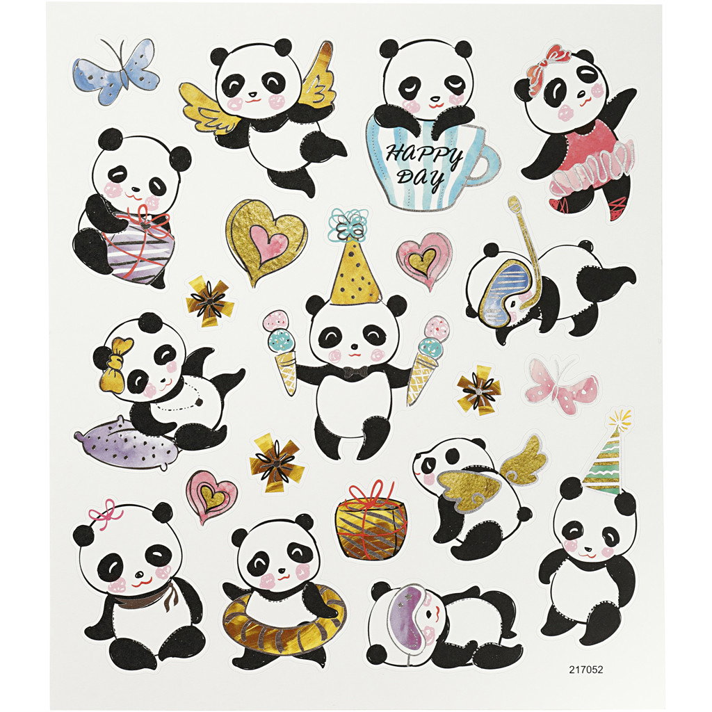 CC STICKER DECOR PANDAS 21PC 27196