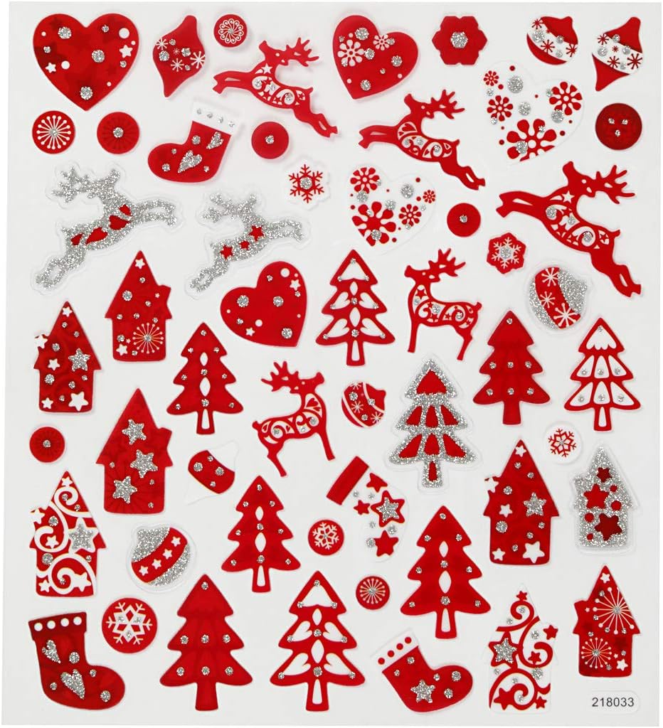 CC STICKER DECOR RED-WHITE CHRISTMAS 289591