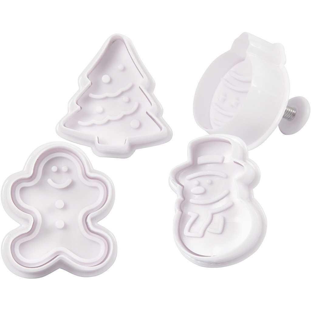 CC FORME PLASTIC CU STAMPILA Cookie Cutters With Stamp 4/SET 782870