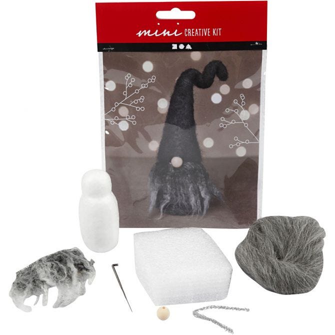 Creativ Company CC Mini Kit Creativ Crăciun Palarie Gnom Pasla Neagra 977428