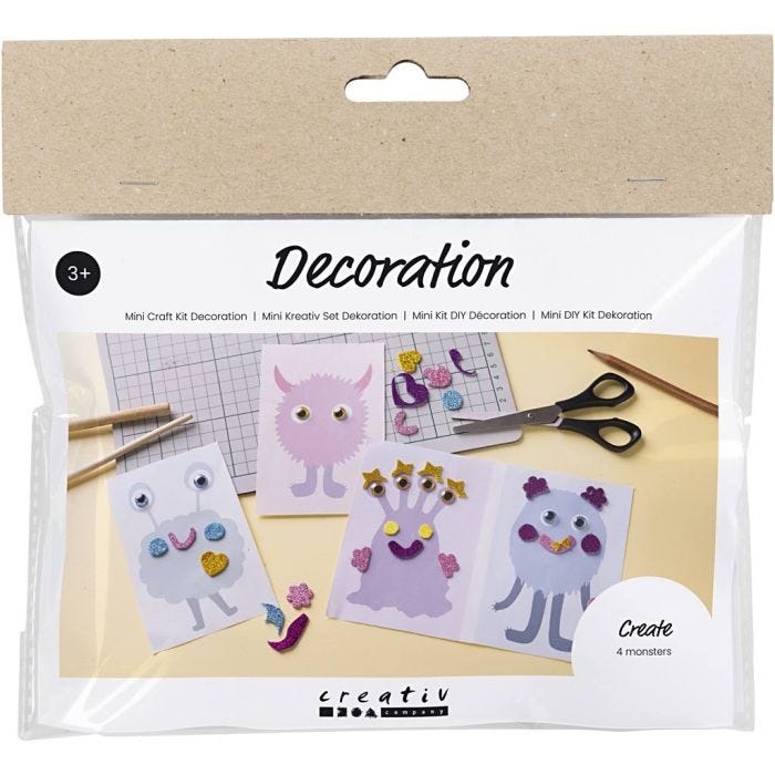 CC MINI KIT CREATIV MONSTRII DIN GLITTER FOAM SI OCHI MOBILI 977641