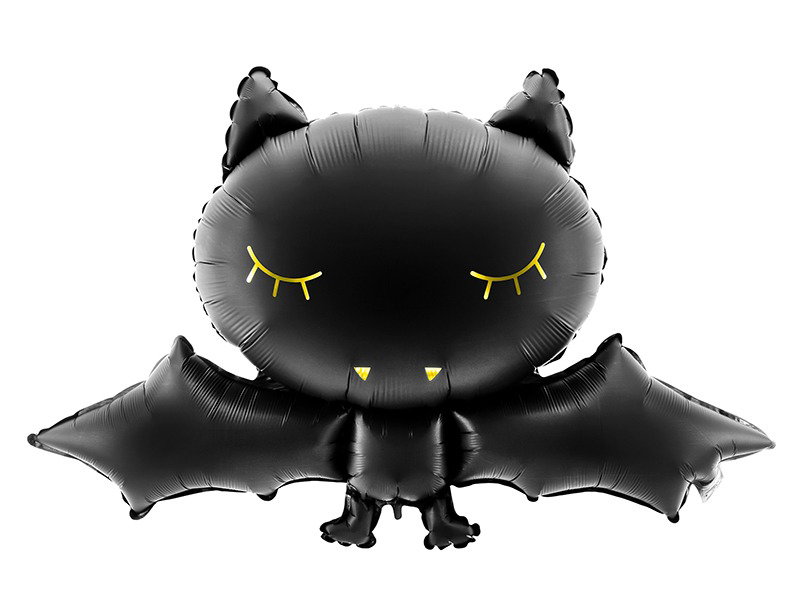 Bat-shaped Aluminum Foil Balloon 80x52cm Black Gold Print