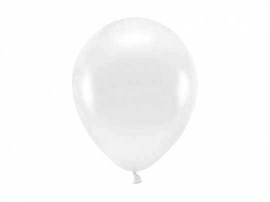 PD BALOANE Eco Balloons 26cm, metallic white 10/SET ECO26M-008-10