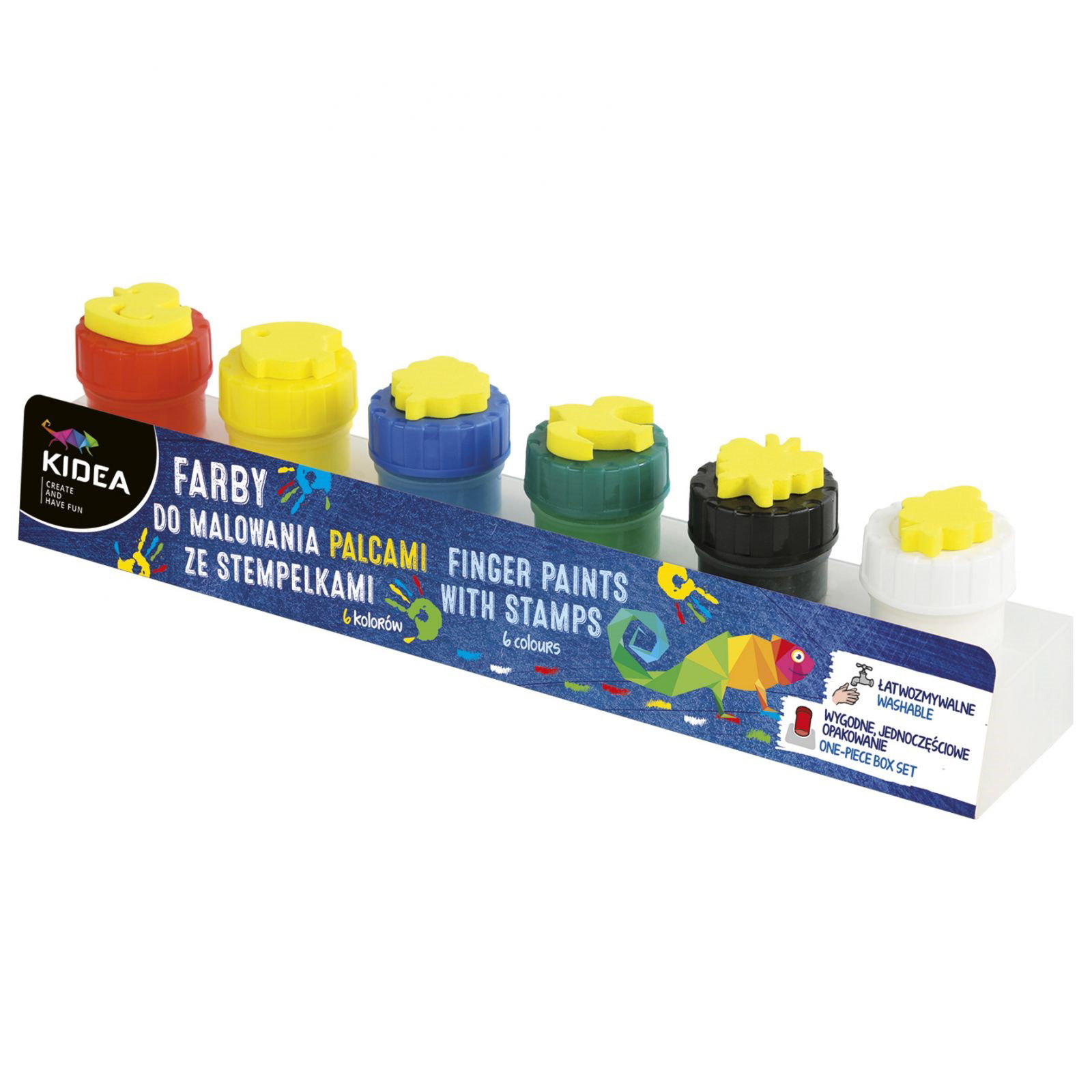 DE TEMPERA PENTRU DEGETE CU STAMPILE 6 CULORI KIDEA FDPS6KA