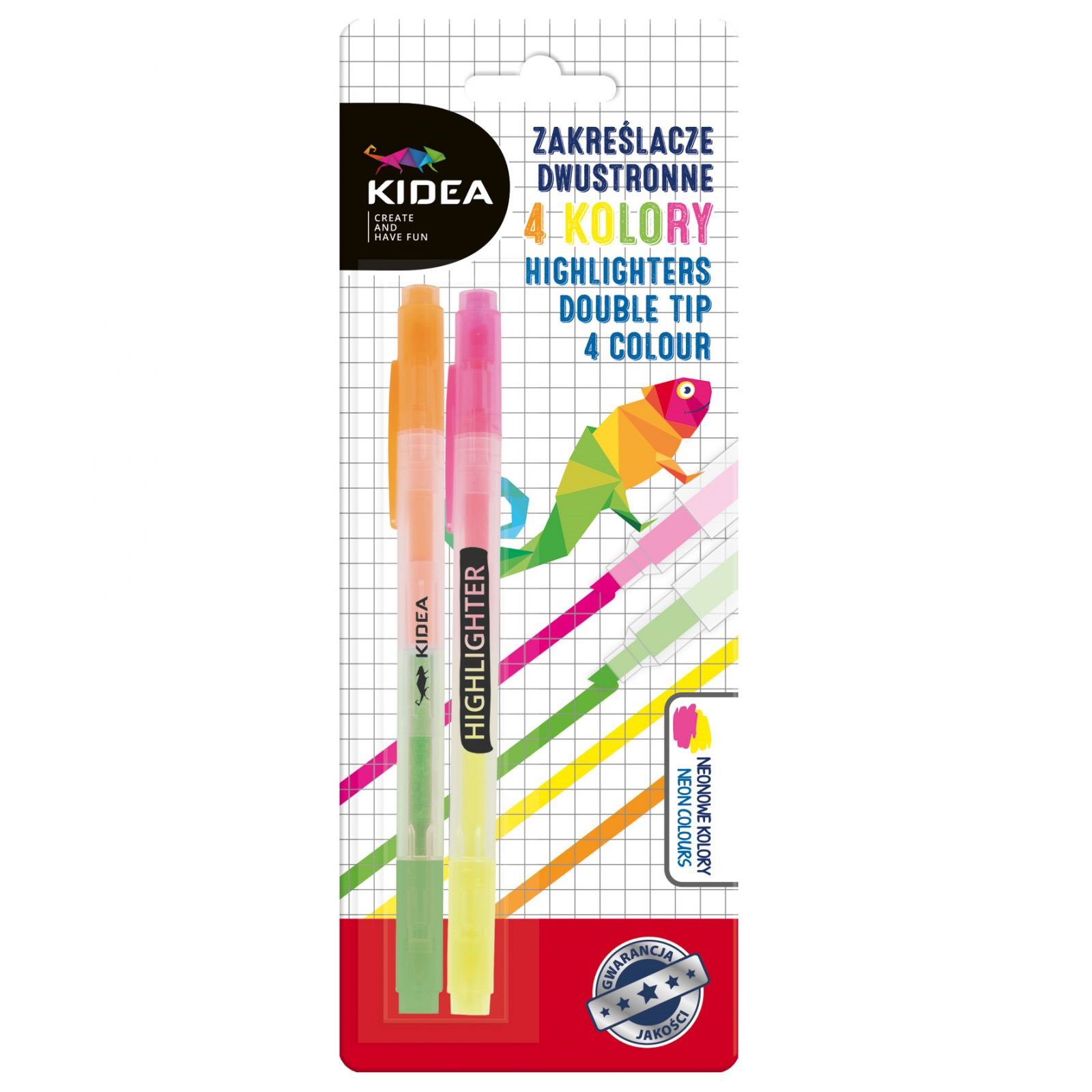 DE TEXTMARKER 2 CAPETE 4 CULORI FLUORESCENTE 2/SET KIDEA ZD4KKA