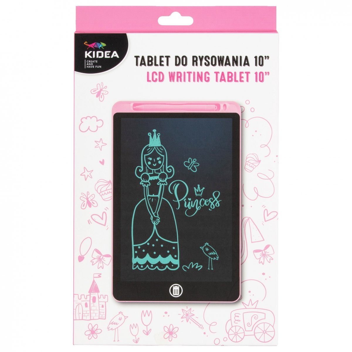 DE TABLETA LCD 10 inch PENTRU SCRIS SI DESENAT 26.8*17.5CM ROZ KIDEA TR10CKA