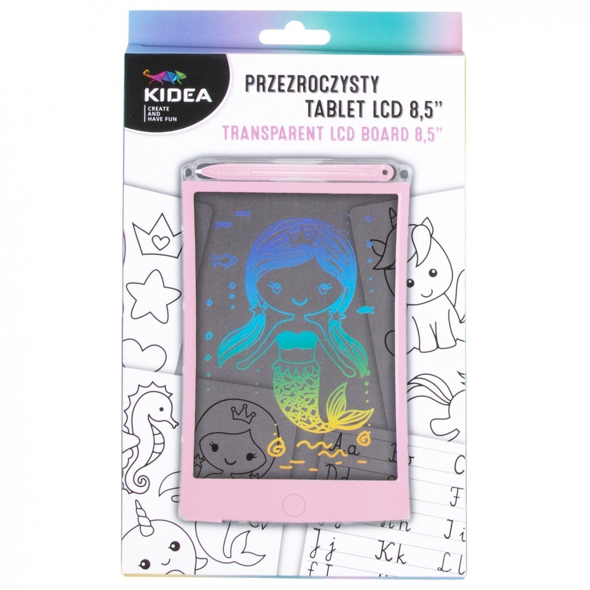 DE TABLETA LCD 8.5 inch PENTRU SCRIS SI DESENAT 21.5*13.5CM ROZ KIDEA PTLCDAKA
