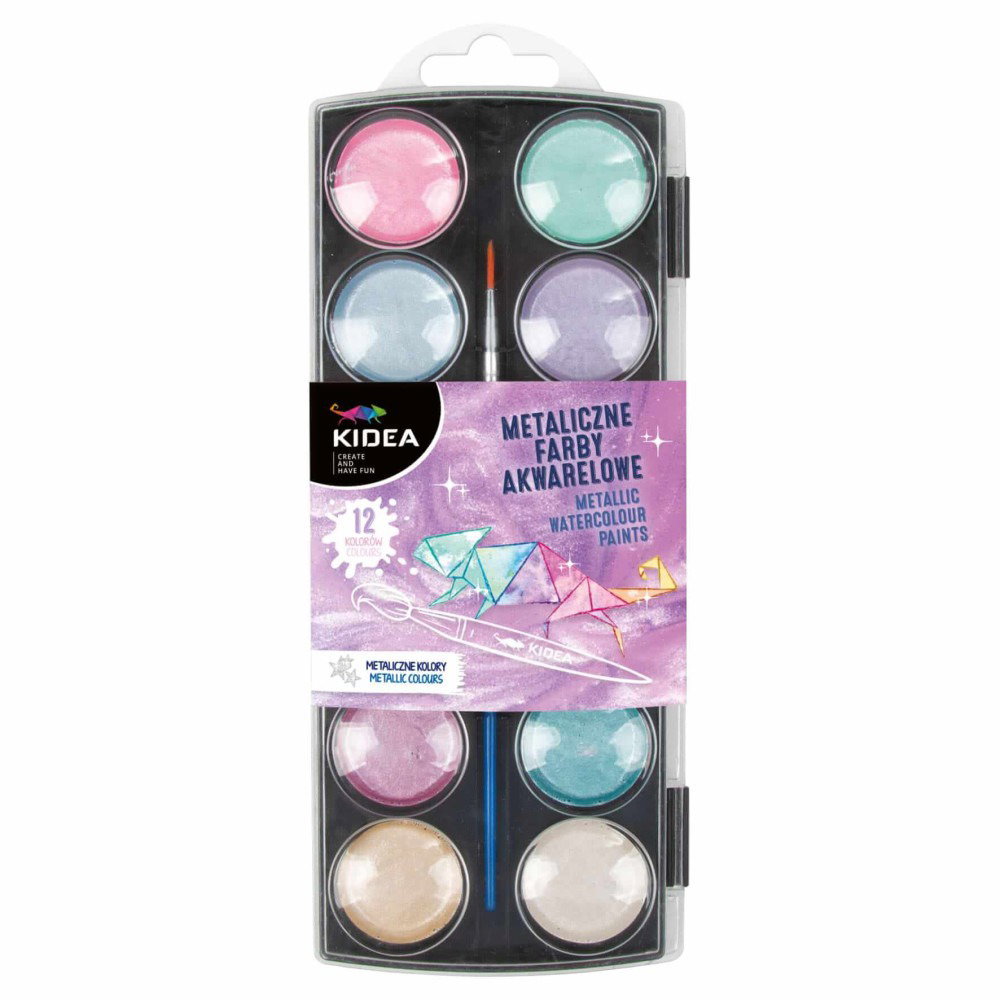 DE ACUARELE 12 CULORI METALICE/SET + PENSULA KIDEA MFA12KKA