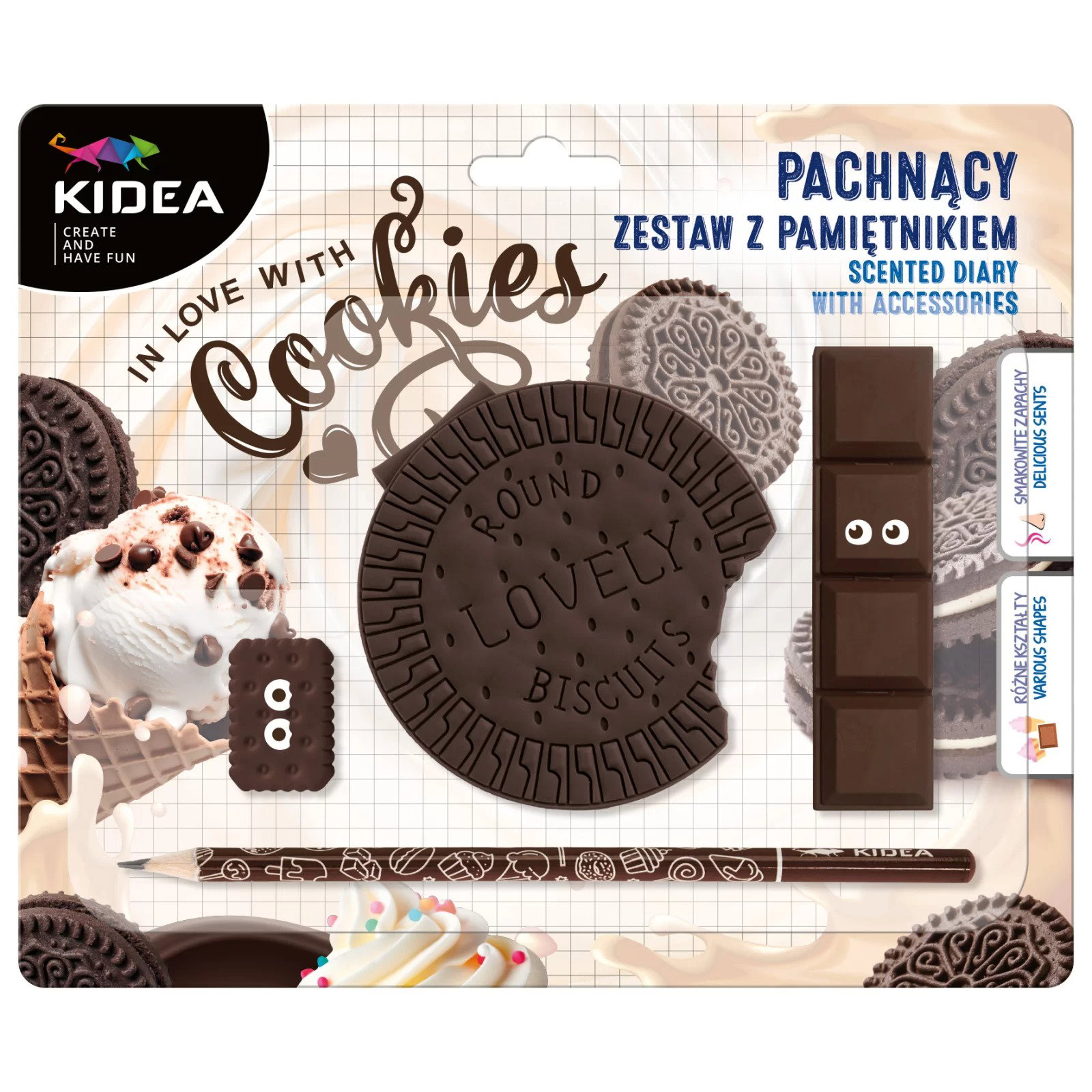 DE SET SCOALA 4 PIESE, PARFUMAT VANILIE-CIOCOLATA KIDEA PPACKA