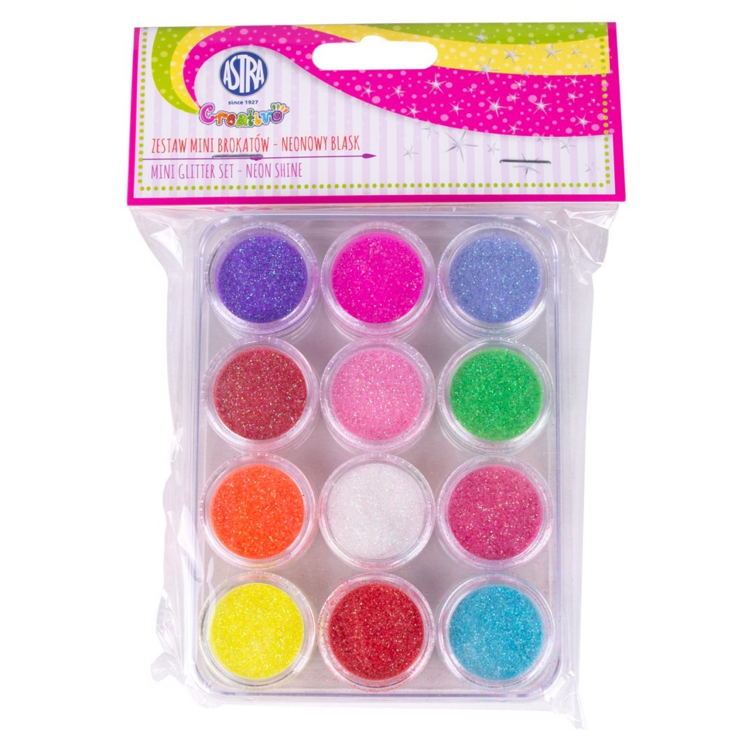 AS SCLIPICI 12 CULORI GLITTER NEON 2.5CM ASTRA CREATIVO 335121009