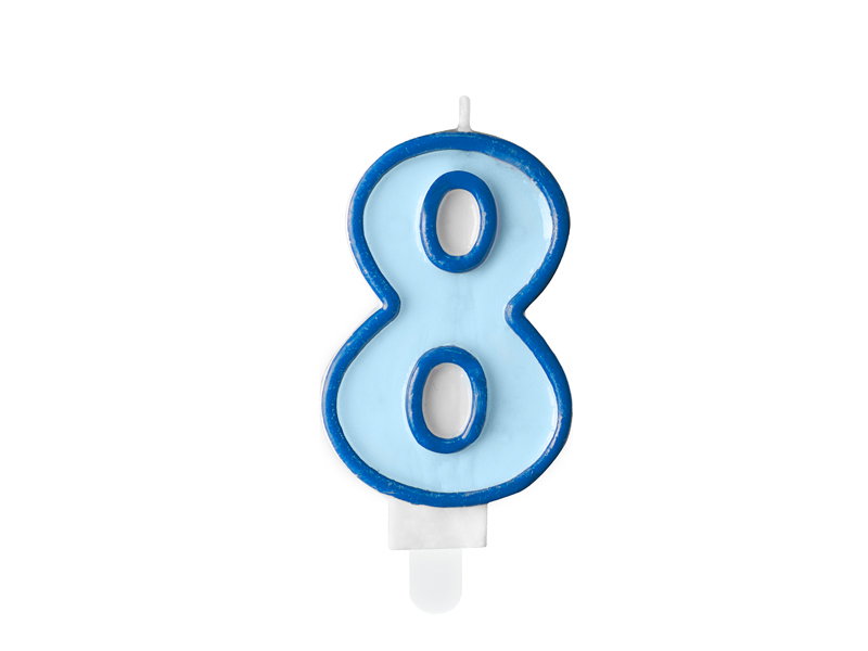 PartyDeco Lumanari Tort Number 8 Birthday Candle Blue 7cm