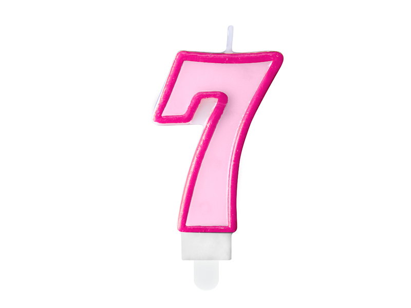 PD LUMANARI TORT Number 7, pink, 7cm SCU1-7-006