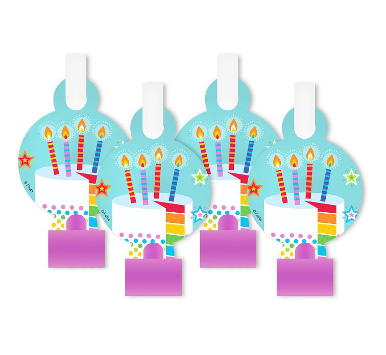 GOD FLUIERE DIN HARTIE PARTY CU MEDALION COLOURFUL PARTY 4/SET PF-GPMKB