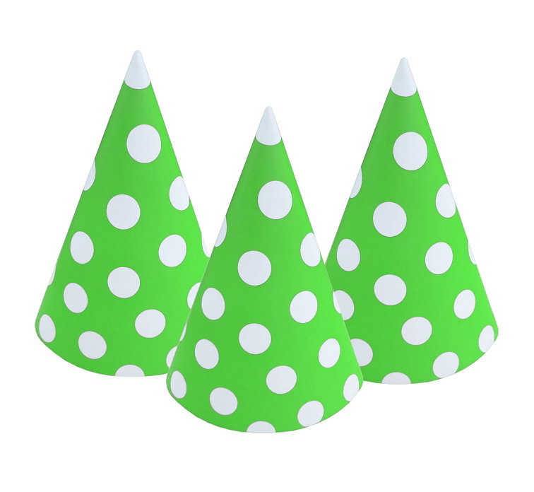 Godan Paper Hats Polka Dots Pistachio 6-Pack