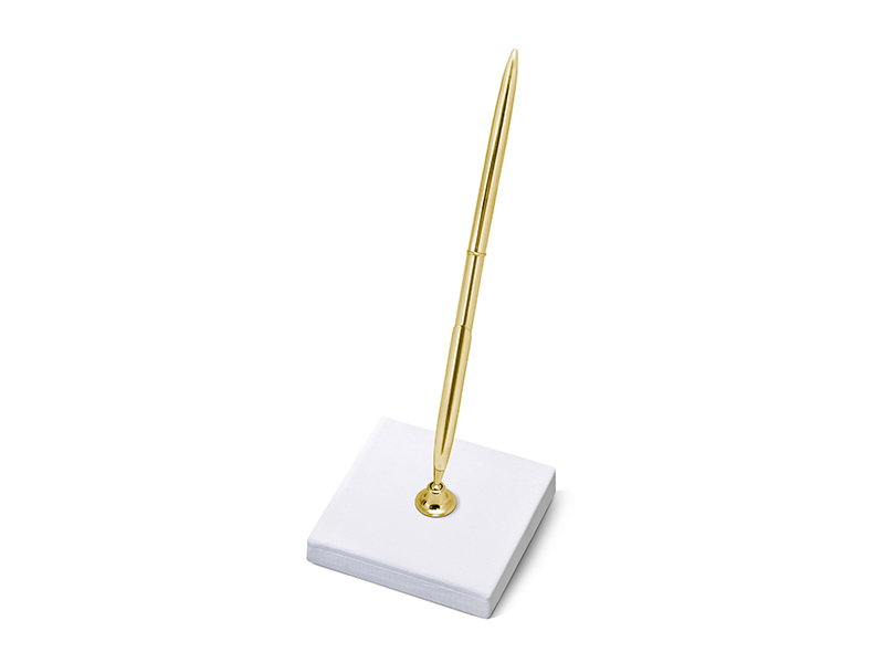 PIX METALIC AURIU CU SUPORT PENTRU PIX 8*8*16.5CM DIN CARTON ALB PERLAT  SD10-019