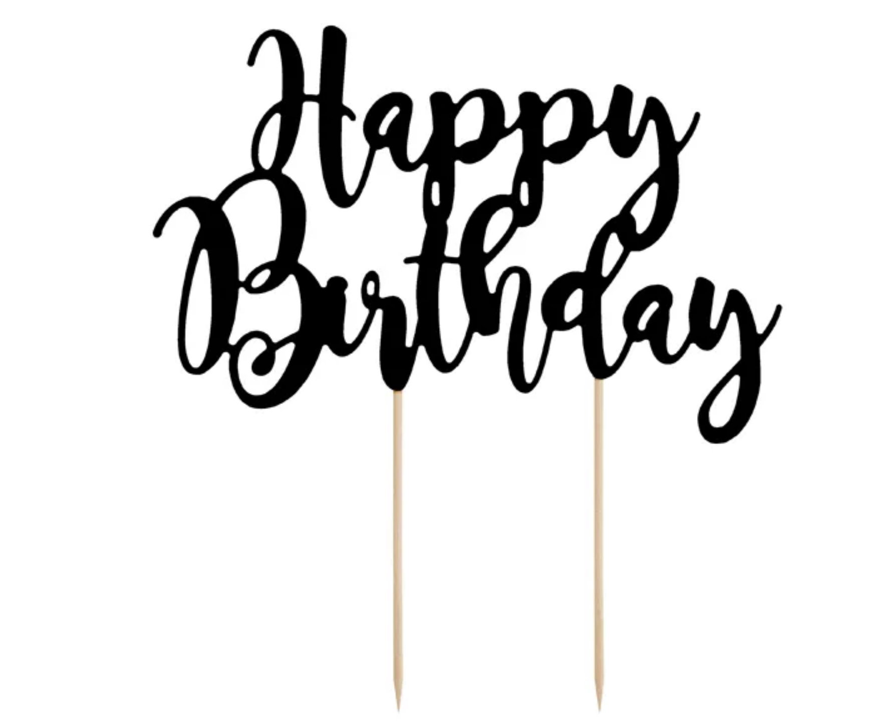 PD DECORATIUNI PENTRU TORT Happy Birthday, black, 22,5cm KPT11-010