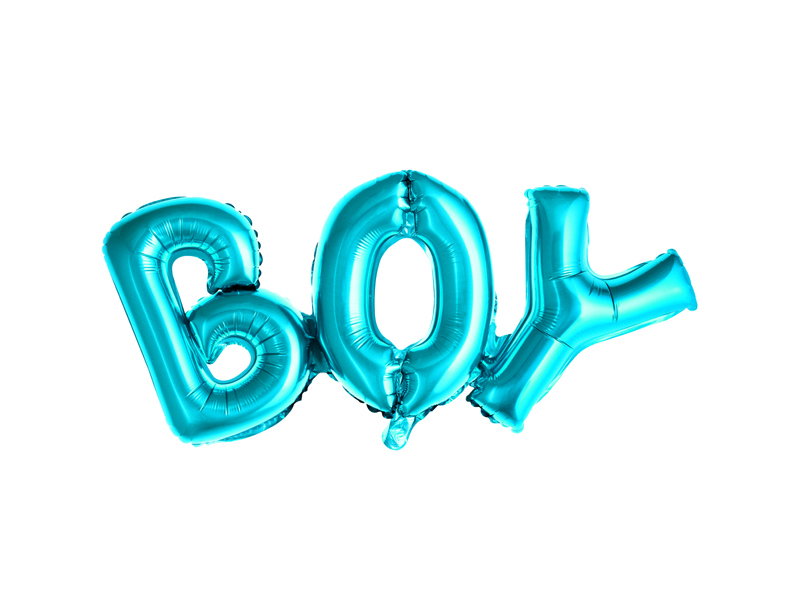 PartyDeco Blue Metallic Foil Balloon Boy Shape 67x29cm