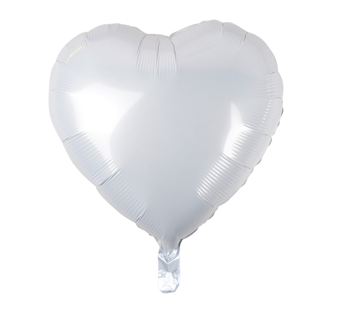 Godan Heart-Shaped Aluminum Foil Balloon White 46cm