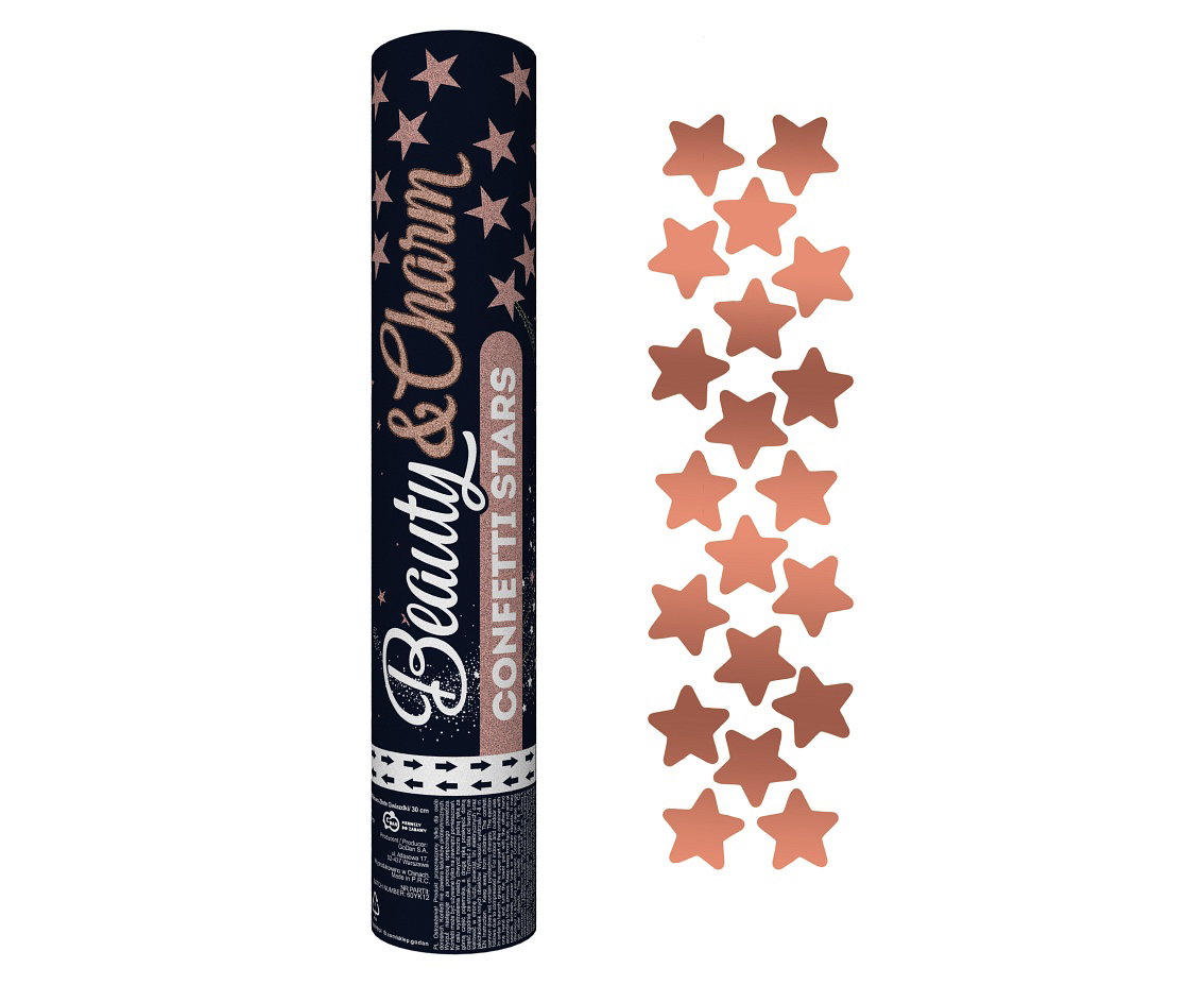 GOD CONFETTI Confetti cannon Rose Gold Stars, 30cm KP-RG30