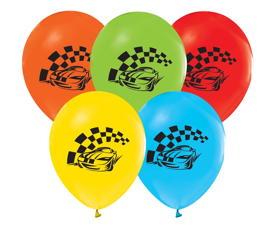 GOD BALOANE LATEX Racing Car balloons, 30cm, 5/set GZ-SMW5