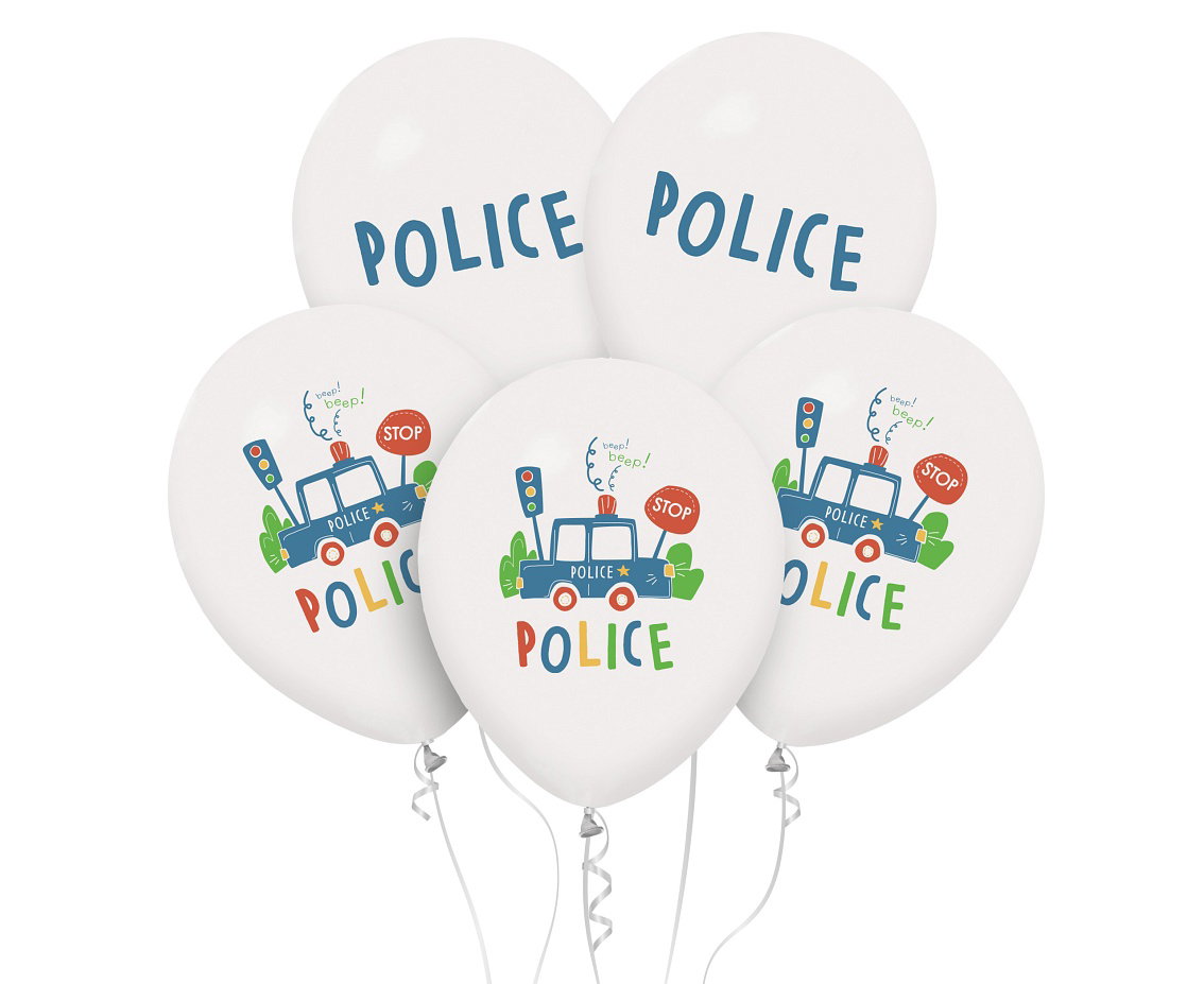 GOD BALOANE LATEX Police balloons, 30cm 5/set GZ-POL5